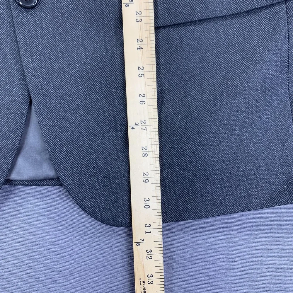 Lauren Ralph Lauren Sport Coat Men‎ 42R Gray Herringbone 2 Button Notch Stretch